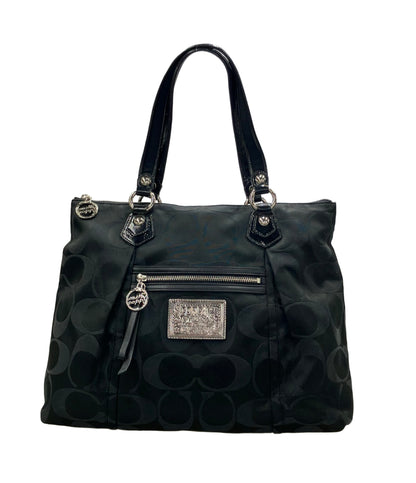 美品 COACH トートバッグ 肩掛け ポピー シグネチャー F16290 レディース コーチ