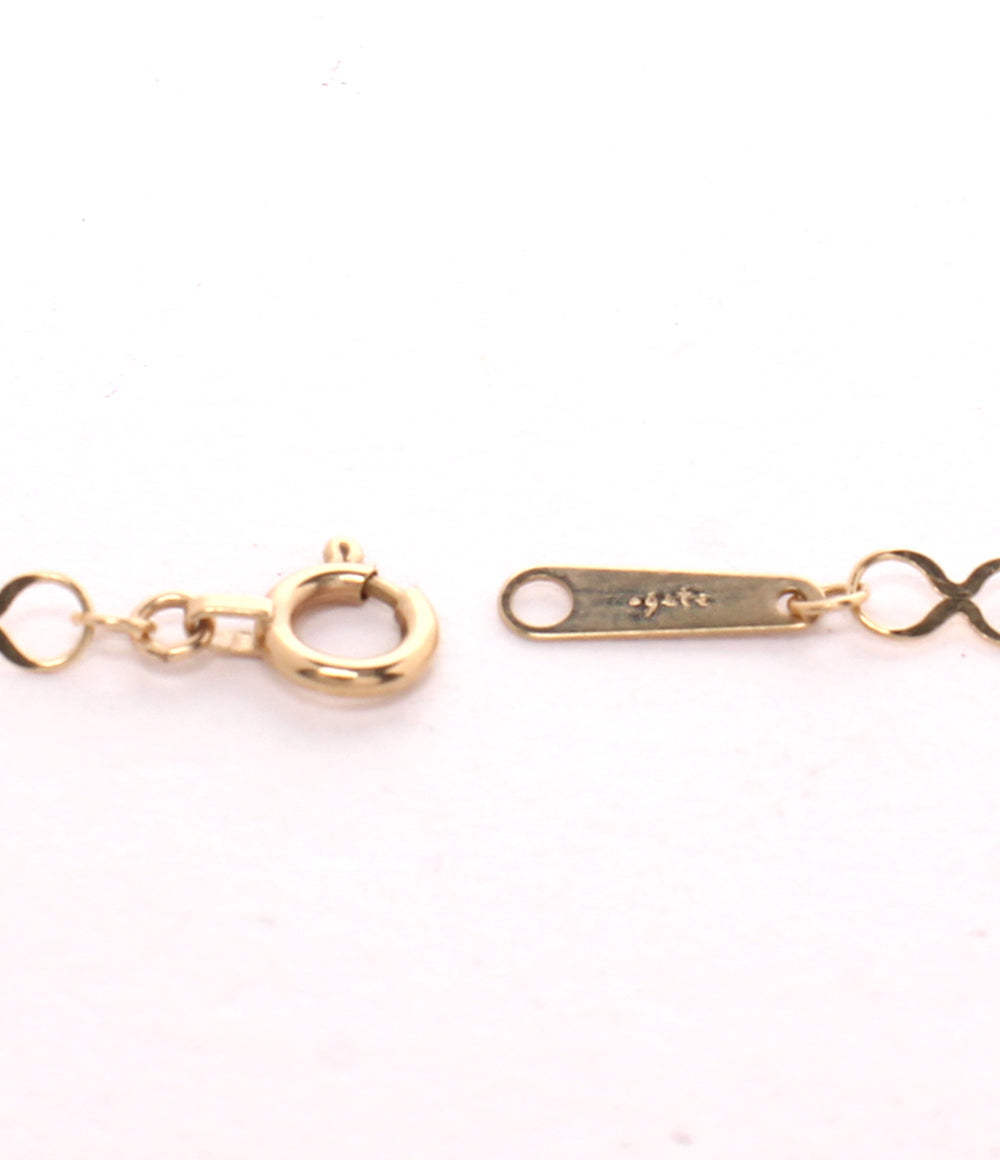 美品 agete ネックレス K10 K5 ラピスラズリ ダイヤ レディース アガット