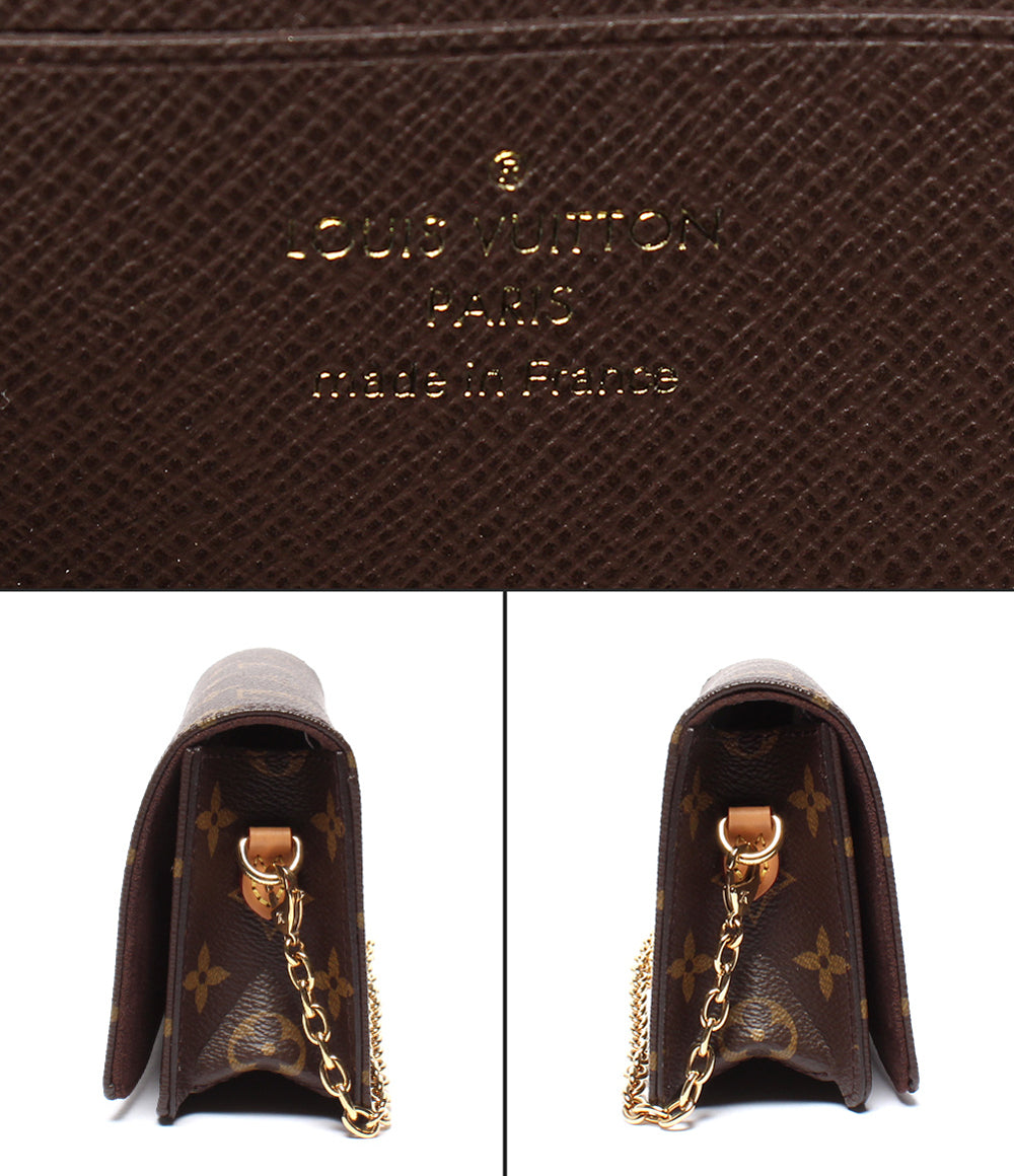 美品 LOUIS VUITTON ショルダーウォレット ショルダーバッグ クラッチバッグ 斜め掛け 肩掛け ウォレット オン チェーン リリー モノグラム M82509
