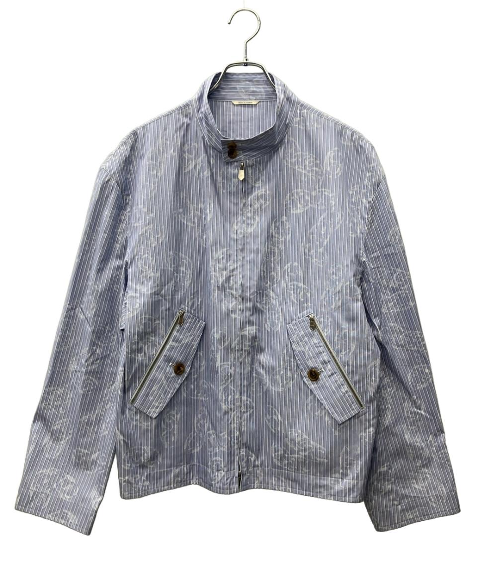 美品 エルメス 長袖シャツ ストライプ ジップアップ シェーヌダンクル メンズ SIZE 50 (L) HERMES