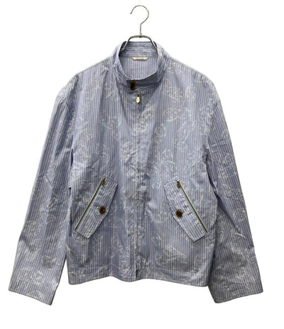 美品 エルメス 長袖シャツ ストライプ ジップアップ シェーヌダンクル メンズ SIZE 50 (L) HERMES