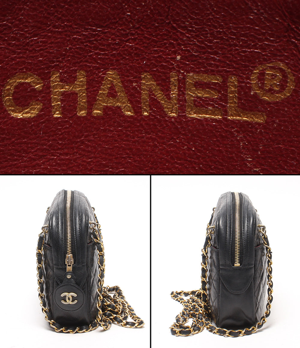CHANEL チェーンショルダーバッグ 肩掛け ゴールド金具 マトラッセ