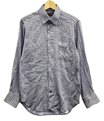 美品 ギンザ タヤ 長袖チェックシャツ シルク100% メンズ SIZE M (M) GINZA TAYA