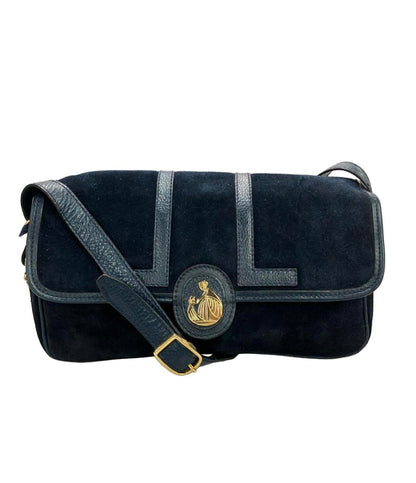 訳あり LANVIN ショルダーバッグ 肩掛け スエード レザー レディース ランバン