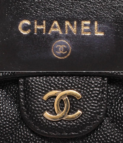 シャネル 三つ折り財布 ココマーク ゴールド金具 キャビアスキン レディース CHANEL