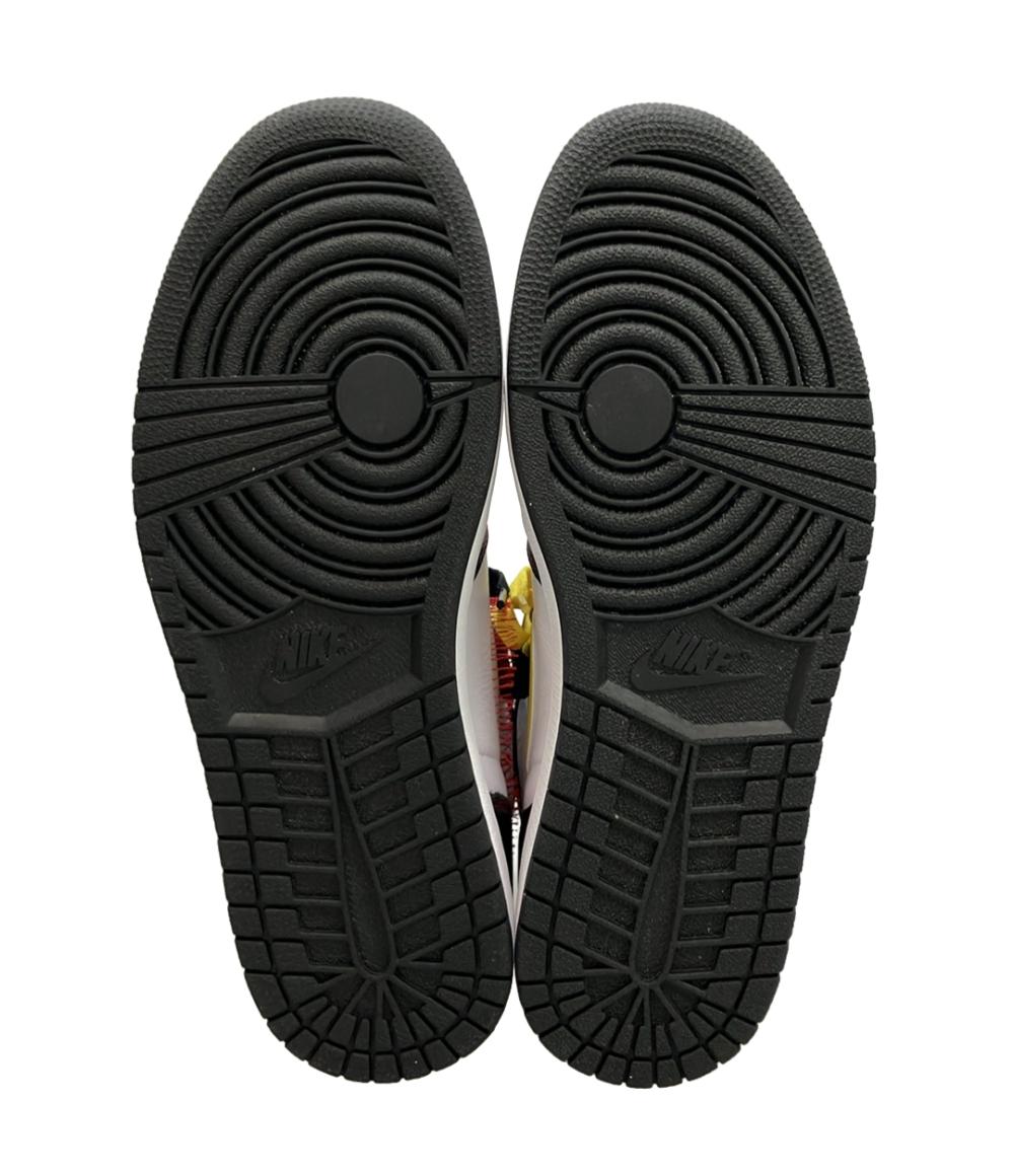 美品 Air Jordan NIKE ハイカットスニーカー ブラック/イエロー/ジムレッド エアジョーダン1 ハイ OG デファイアント CD6679-071 メンズ SIZE 28.0