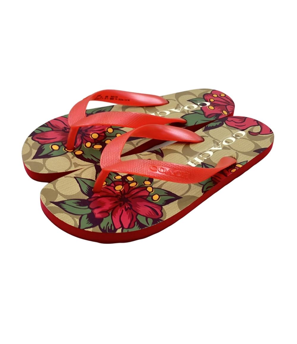 美品 COACH ビーチサンダル シグネチャー柄 レディース SIZE 5 B コーチ