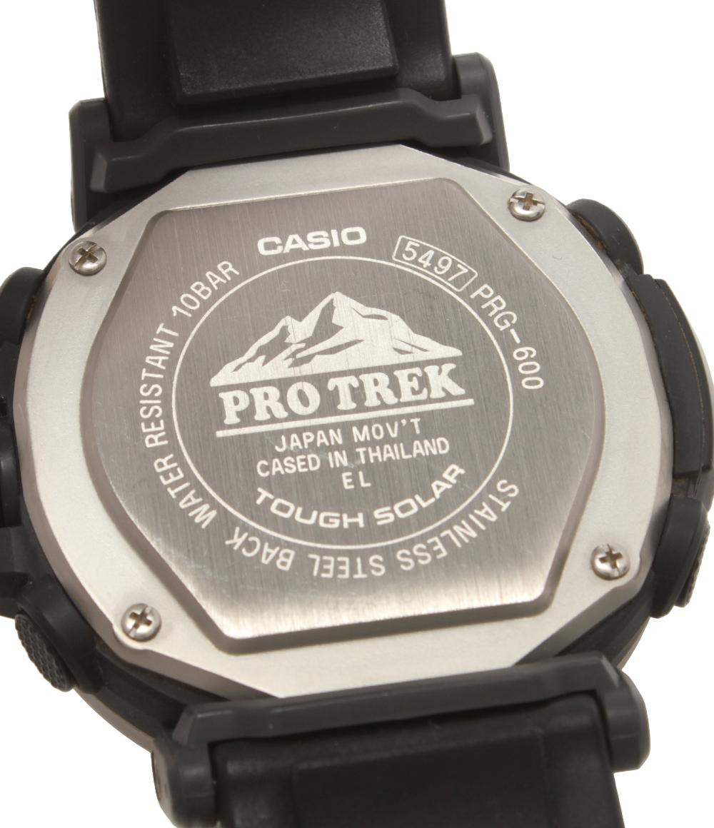 美品 CASIO 腕時計 プロトレック PRO TREK ソーラー ブラック PRG-600 メンズ カシオ