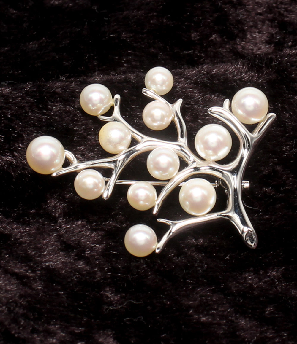 MIKIMOTO ブローチSV  パール 幸福の木 Kofuku no ki レディース ミキモト