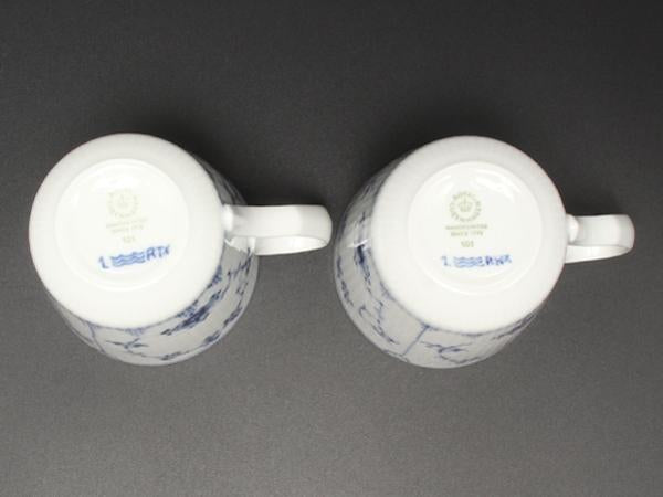 美品 ロイヤルコペンハーゲン マグカップ 2点セット ペア ブルーフルーテッド プレイン Royal Copenhagen