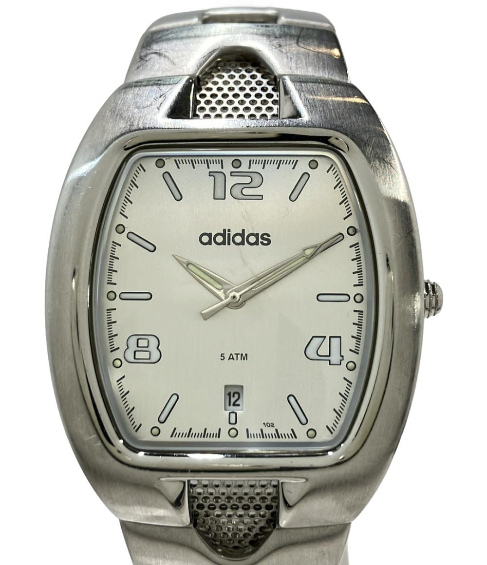 09品です adidas 腕時計 クオーツ シルバー 10-5037 メンズ アディダス