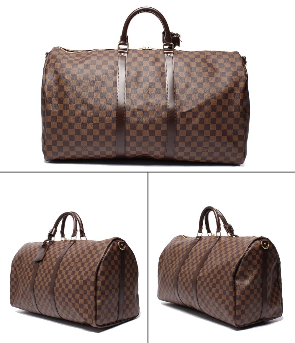 美品 ルイヴィトン 2way ボストンバッグ ショルダーバッグ 肩掛け キーポル バンドリエール55 ダミエ エヌベ N41414 メンズ Louis Vuitton