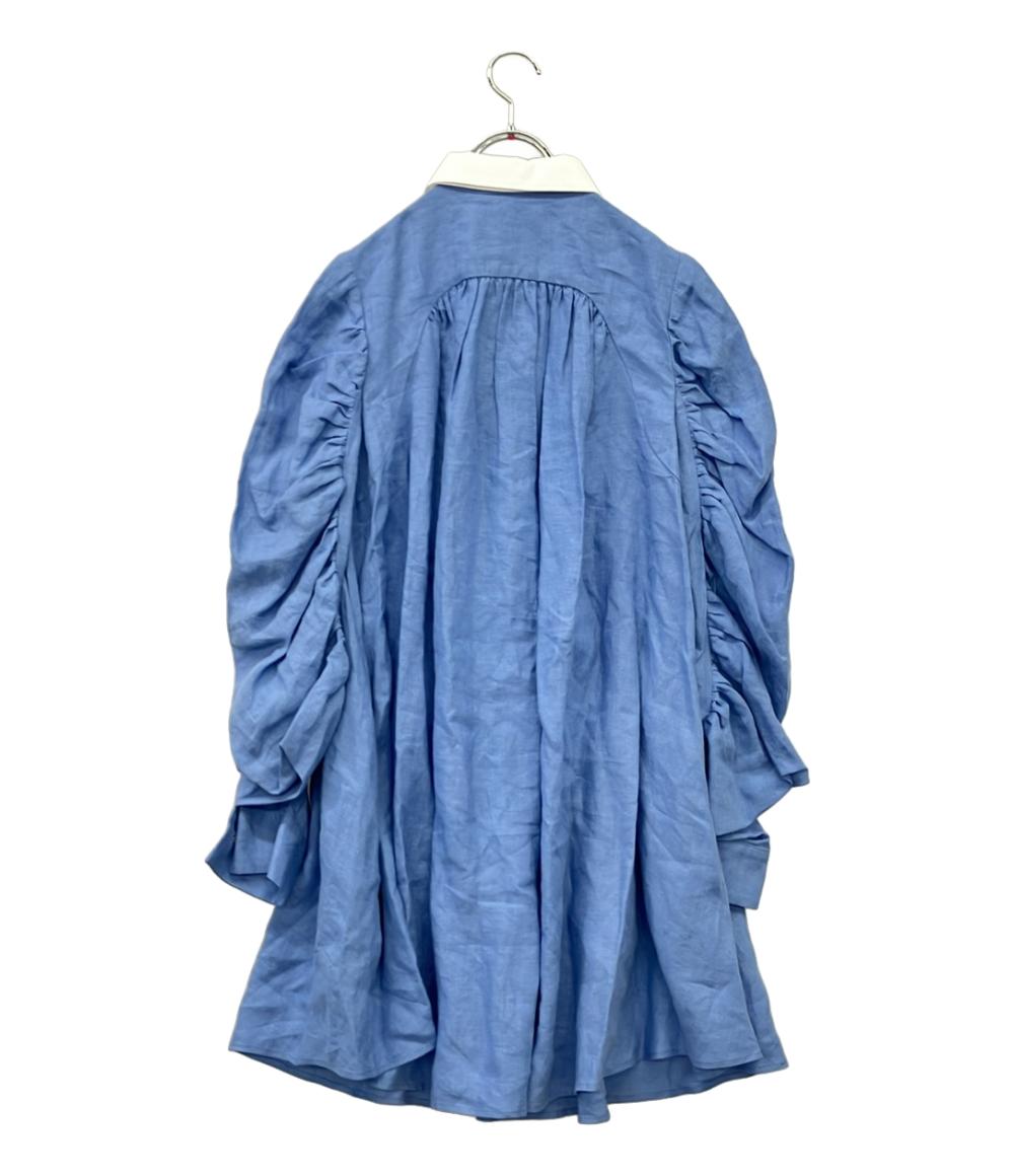 MYLAN 長袖ワンピース ボリュームスリーブ シャツ タグ付き リネン100% MY24SS-BL028 レディース SIZE F (M) マイラン