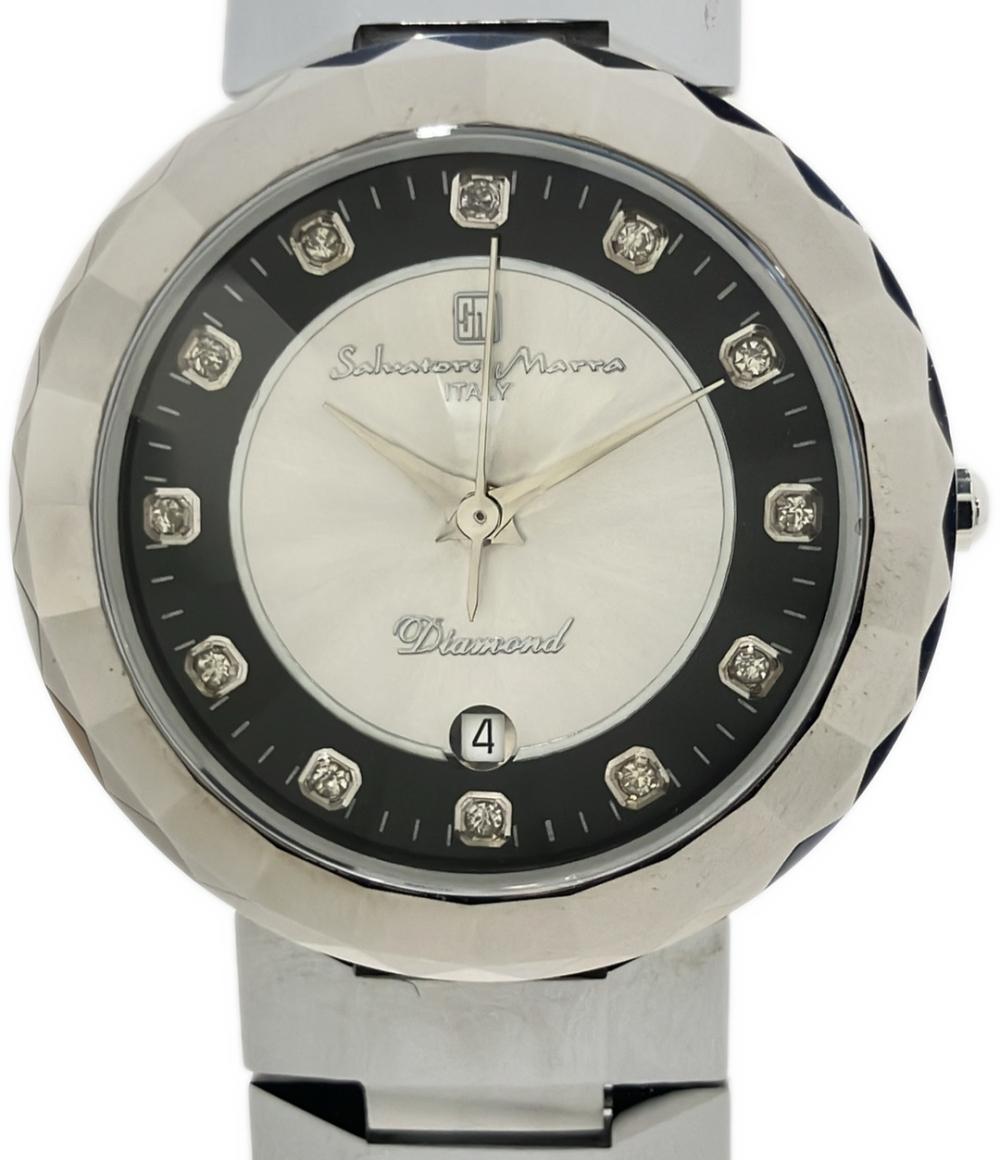 サルバトーレマーラ 腕時計 クオーツ シルバー SM-7010 レディース Salvatore Marra