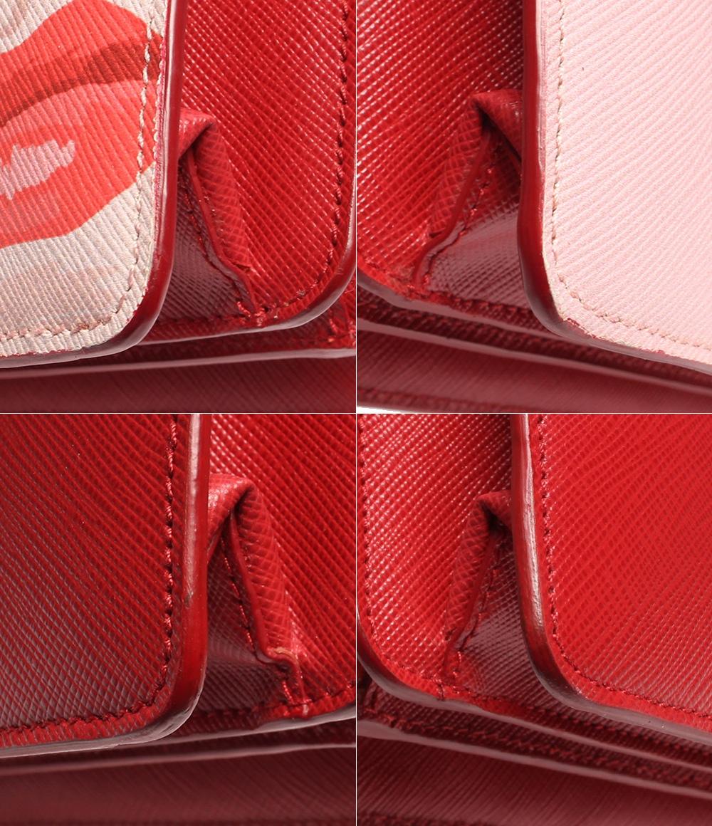 プラダ レザートートバッグ シルバー金具 リアーナ Pink Girlフェイス アート サフィアーノ  ALABASTRO B2710X レディース PRADA