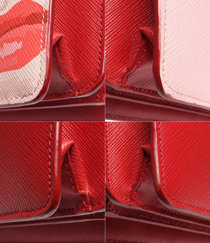 プラダ レザートートバッグ シルバー金具 リアーナ Pink Girlフェイス アート サフィアーノ  ALABASTRO B2710X レディース PRADA