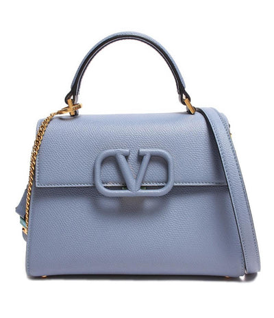 美品 ヴァレンティノ・ガラヴァーニ レザー ハンドバッグ ショルダーバッグ Vスリング スモール ハンドバッグ グレインカーフスキン ナイアガラ