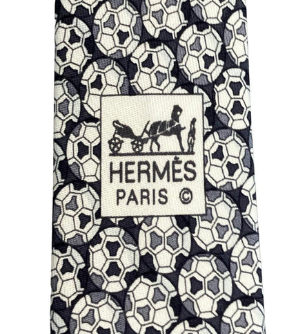 美品 エルメス ネクタイ シルク100% サッカーボール柄 メンズ HERMES