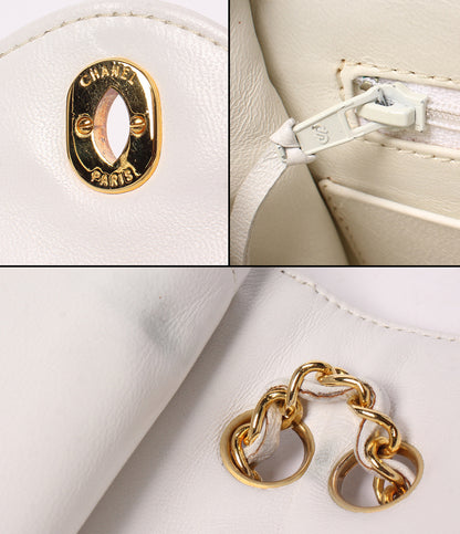 CHANEL チェーンショルダーバッグ Wチェーン Wフラップ 肩掛け ラムスキン パリ限定 マトラッセ レディース シャネル