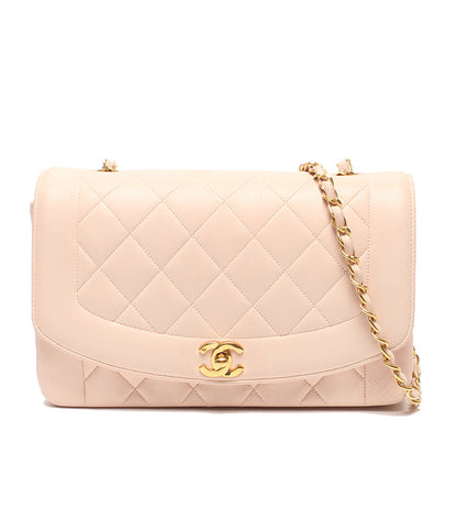 CHANEL チェーンショルダーバッグ 肩掛け ゴールド金具 ダイアナ25 マトラッセ シングルフラップ シングルチェーン ラムスキン ココマーク 2番台