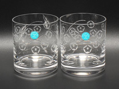 美品 ティファニー グラス タンブラー 2点セット ペア 切子模様 TIFFANY&Co.