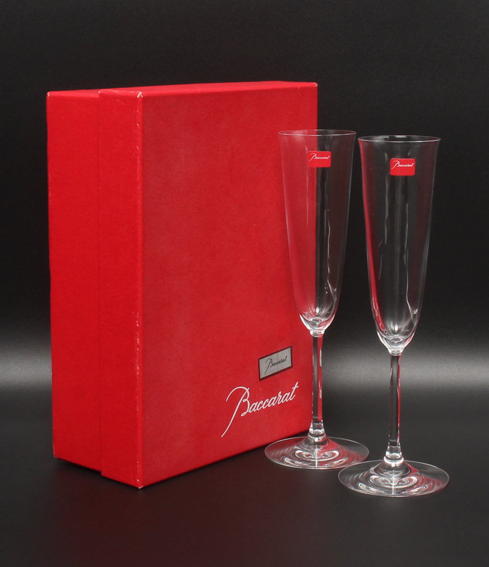 美品 Baccarat シャンパングラス 2点セット ペア フィラオ シャンパンフルート バカラ