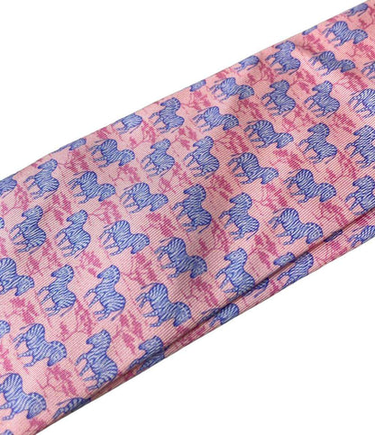 美品 エルメス ネクタイ シルク100% しまうま柄 メンズ HERMES