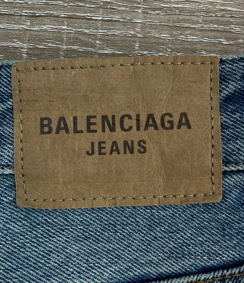 BALENCIAGA ワイドバギーデニムパンツ ダメージ加工 697886 レディース SIZE 24 (XL) バレンシアガ