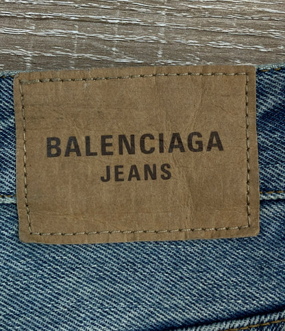 BALENCIAGA ワイドバギーデニムパンツ ダメージ加工 697886 レディース SIZE 24 (XL) バレンシアガ