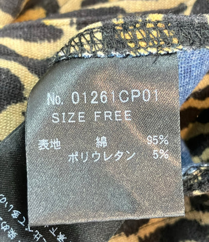 HYSTERIC GLAMOUR デニムパンツ  LEOPARD柄 リバーシブル スウェット モード ダメージ加工 01261CP01 レディース SIZE FREE (M) ヒステリックグラマー