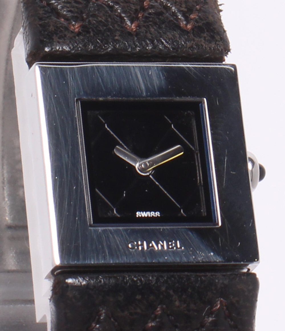 CHANEL 腕時計 マトラッセ クオーツ ブラック H0116 レディース シャネル