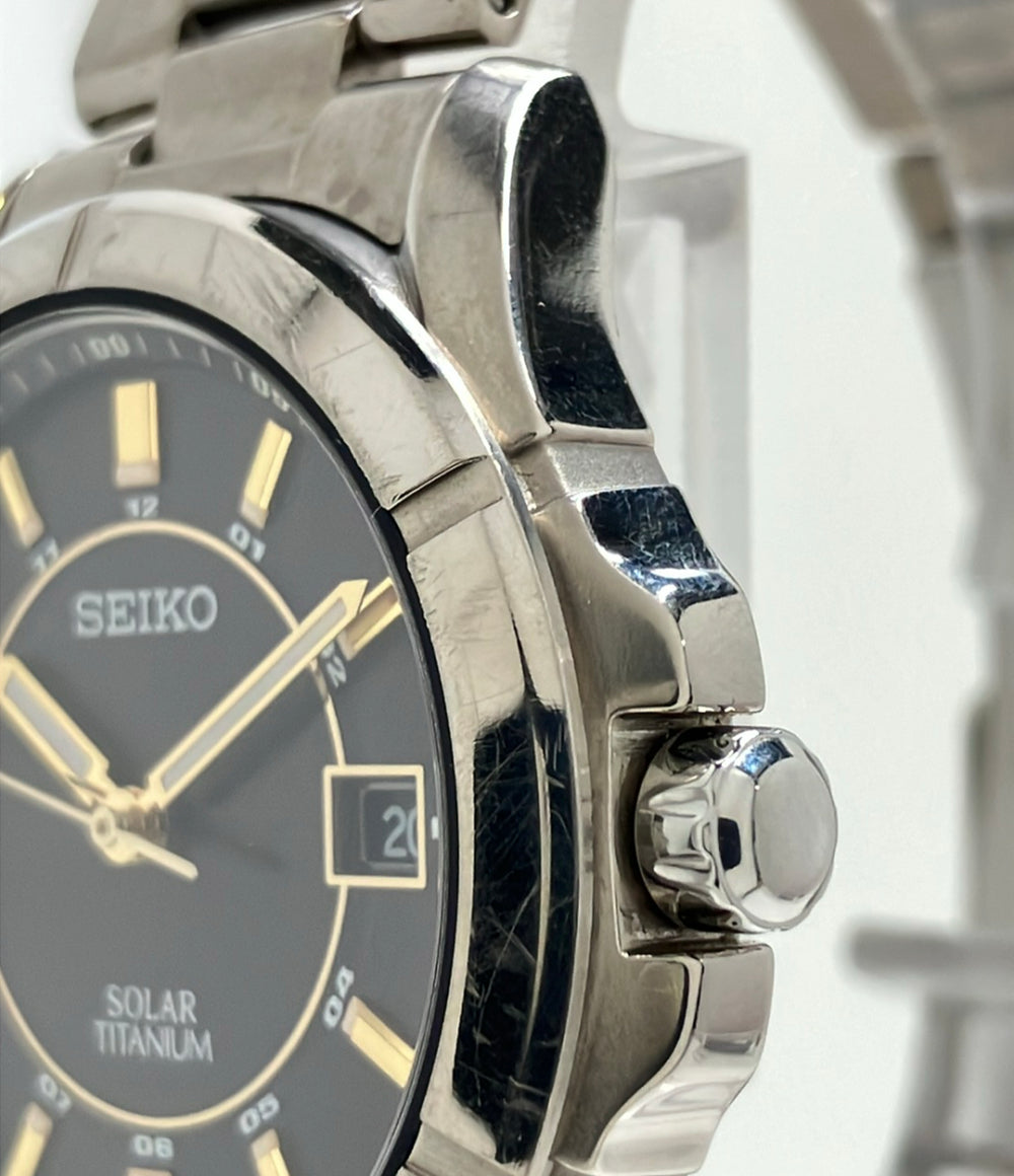 SEIKO 腕時計 ソーラー ブラック V145-0AX0 メンズ セイコー