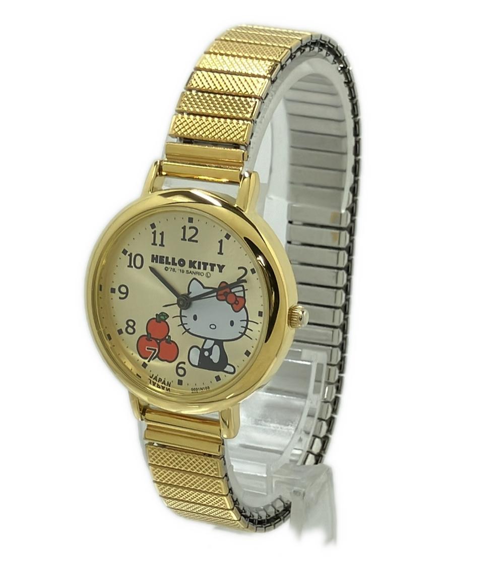 美品 サンリオ 腕時計 ハローキティ HELLO KITTY クオーツ ゴールド