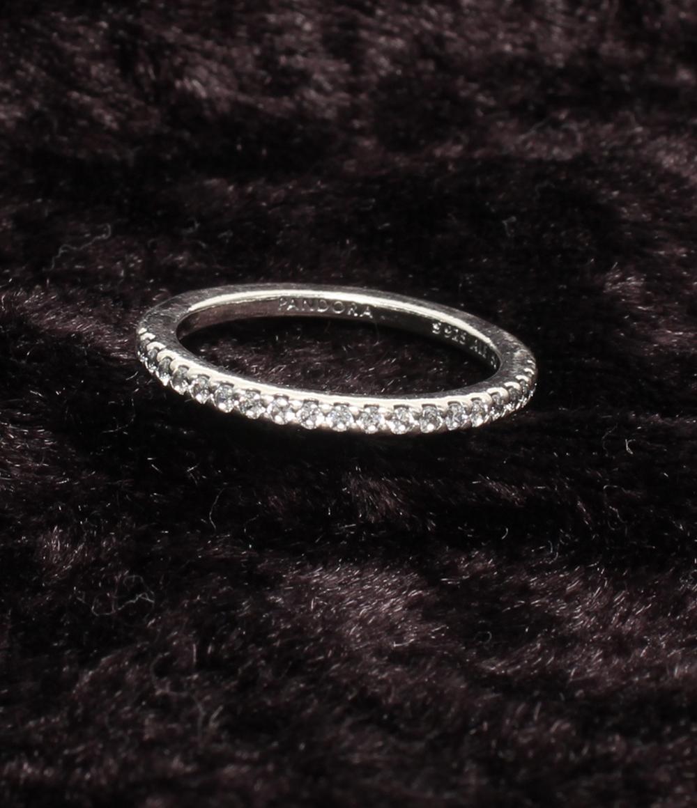 美品 PANDORA リング 指輪 SV925 ハーフエタニティ レディース SIZE 10号 パンドラ