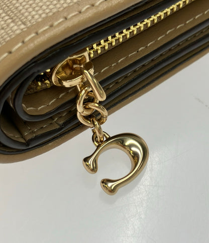 美品 COACH 二つ折り財布 シグネチャー レディース コーチ