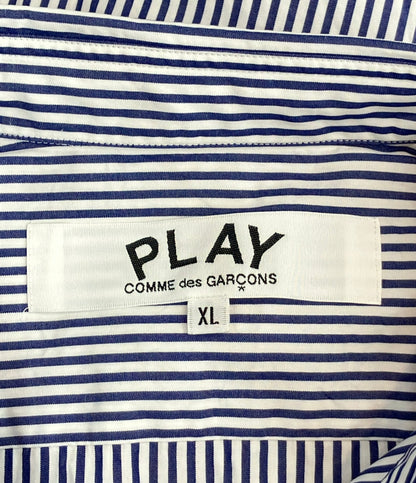 美品 PLAY COMME des GARCONS ストライプ 長袖シャツ メンズ SIZE XL プレイコムデギャルソン