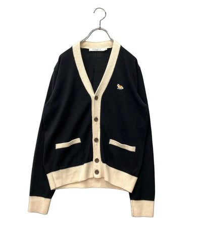 MAISON KITSUNE 長袖カーディガン ベイビーフォックス パッチ バイカラー クラシック ボタン HU00542KT1036 レディース SIZE XXS メゾンキツネ