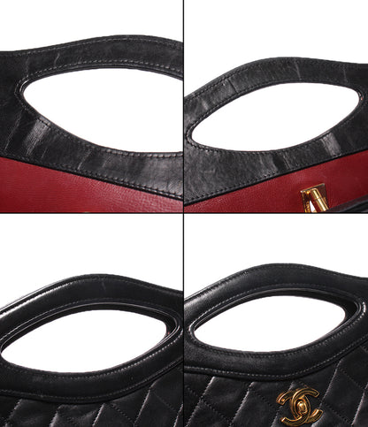 CHANEL 2wayハンドバッグ ショルダーバッグ 斜め掛け ゴールド金具 ラムスキン 1番台 マトラッセ レディース シャネル