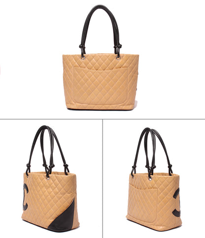 CHANEL トートバッグ ショルダーバッグ 肩掛け シルバー金具 9番台 カンボンライン　ココマーク カーフスキン レディース シャネル