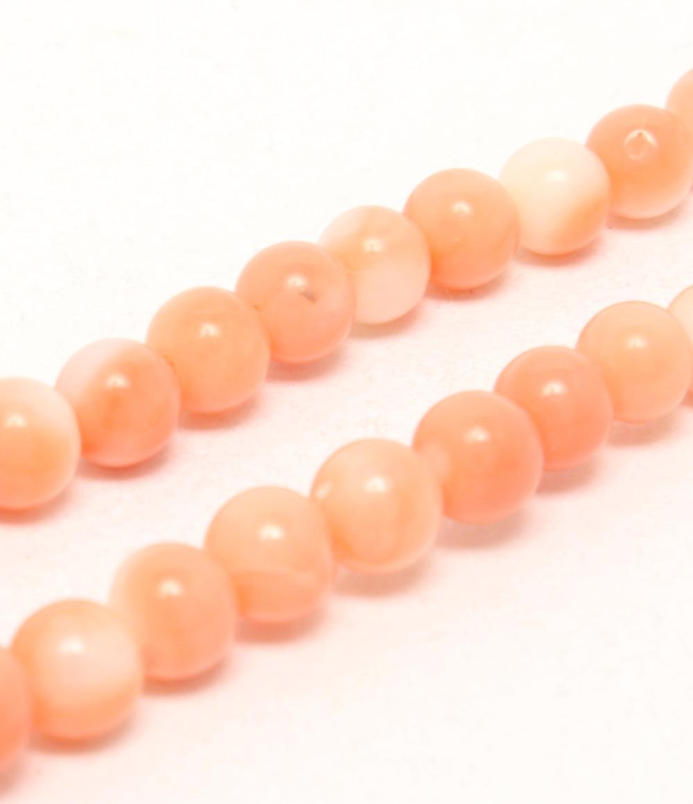 ネックレス SV 珊瑚 4-8mm ピンクコーラル レディース – Rehello by