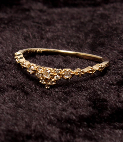 美品 agete リング 指輪 K18 ダイヤ 0.08ct レディース SIZE 10号 アガット