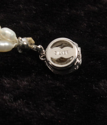 美品 3連ネックレス SV 淡水パール レディース