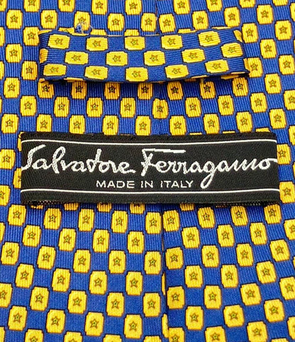 美品 Salvatore Ferragamo ネクタイ シルク100% メンズ サルヴァトーレフェラガモ