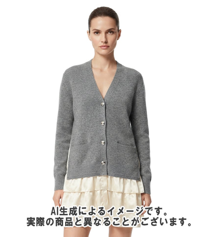 LOUIS VUITTON 長袖 裾フリル ドッキング ニットカーディガン ECC-W09 レディース SIZE S ルイ・ヴィトン