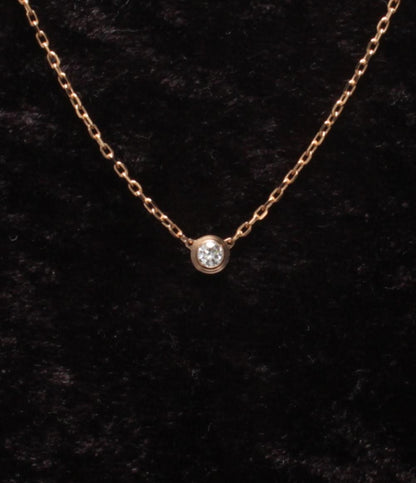 美品 Cartier ネックレス K18 ダムール 1P ダイヤ レディース カルティエ