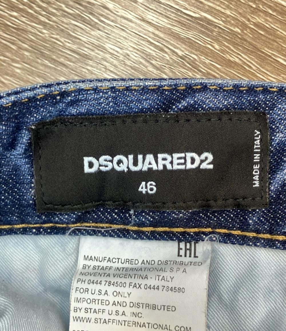 DSQUARED2 デニムパンツ ダークウォッシュ ペイント 破れ ヒゲ加工  tidy biker jeans メンズ SIZE 46 (S) ディースクエアード