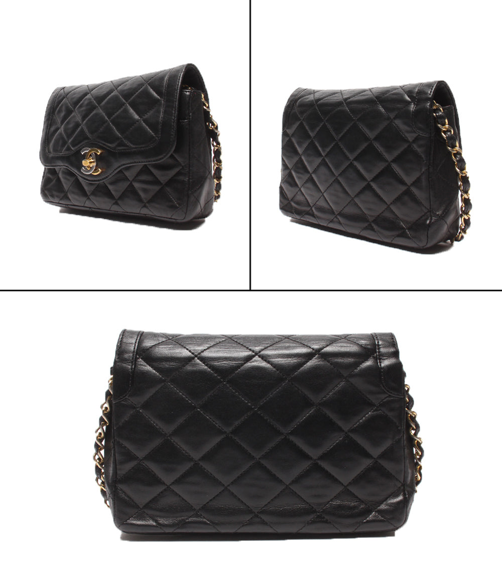 CHANEL チェーンショルダーバッグ ラムスキン 肩掛け マトラッセ レディース シャネル