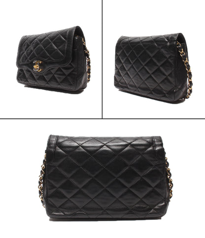 CHANEL チェーンショルダーバッグ ラムスキン 肩掛け マトラッセ レディース シャネル