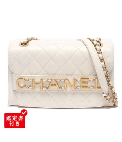 CHANEL チェーンショルダーバッグ 肩掛け 斜め掛け ゴールド金具 シングルフラップ ダブルチェーン マトラッセ レディース シャネル