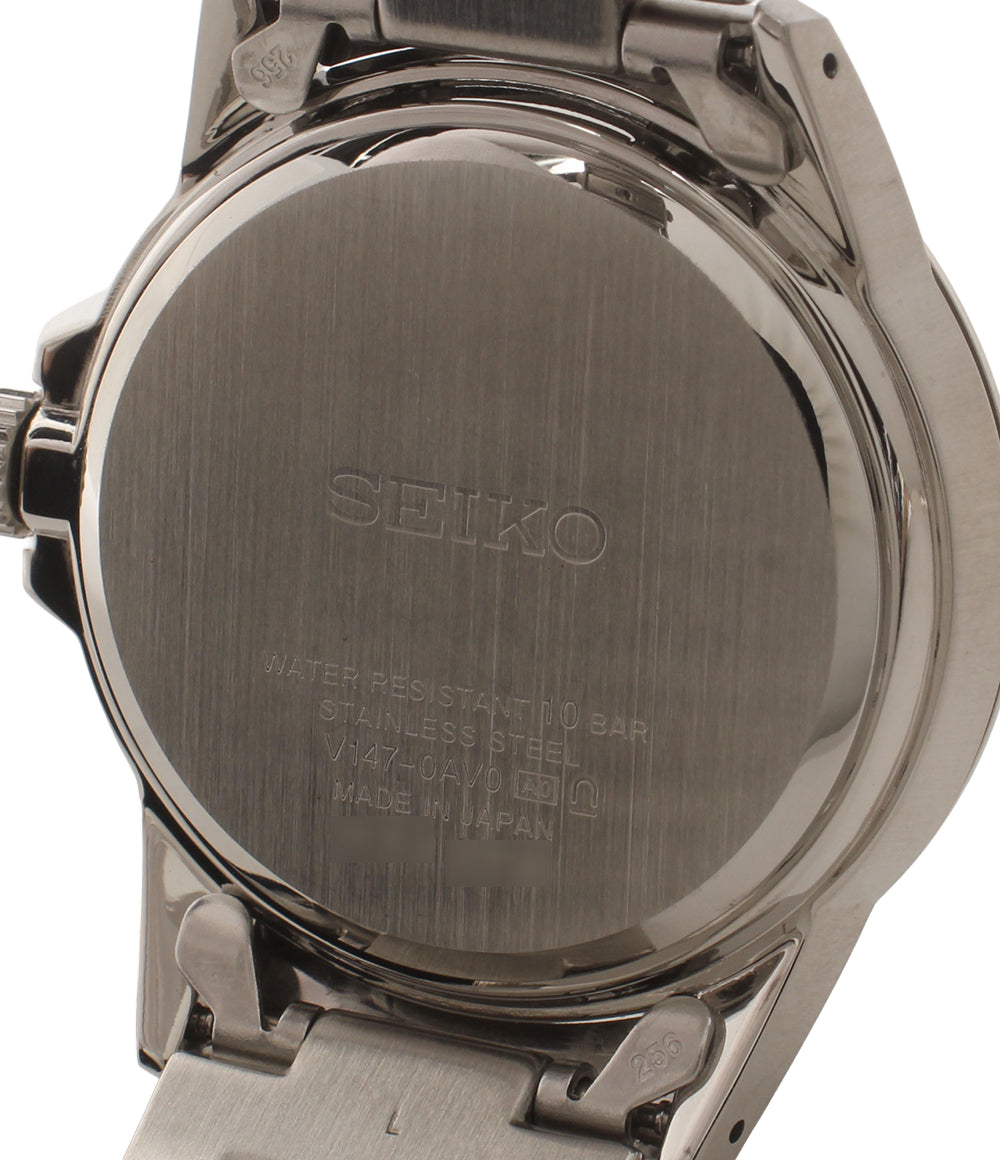 美品 SEIKO 腕時計 スピリット ソーラー ブラック V147-0AV0 メンズ セイコー